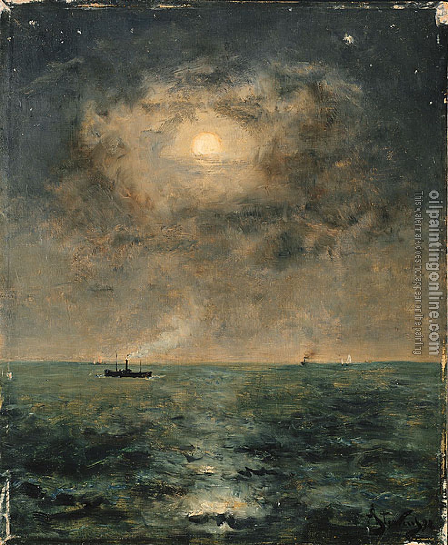 Stevens, Alfred - Moonlit seascape